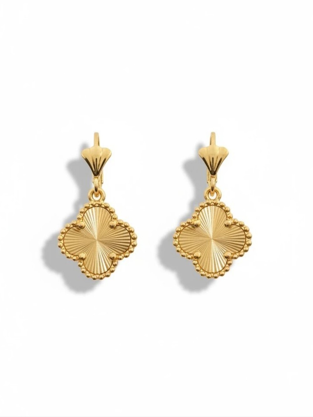 Gold Clover Drop Earrings